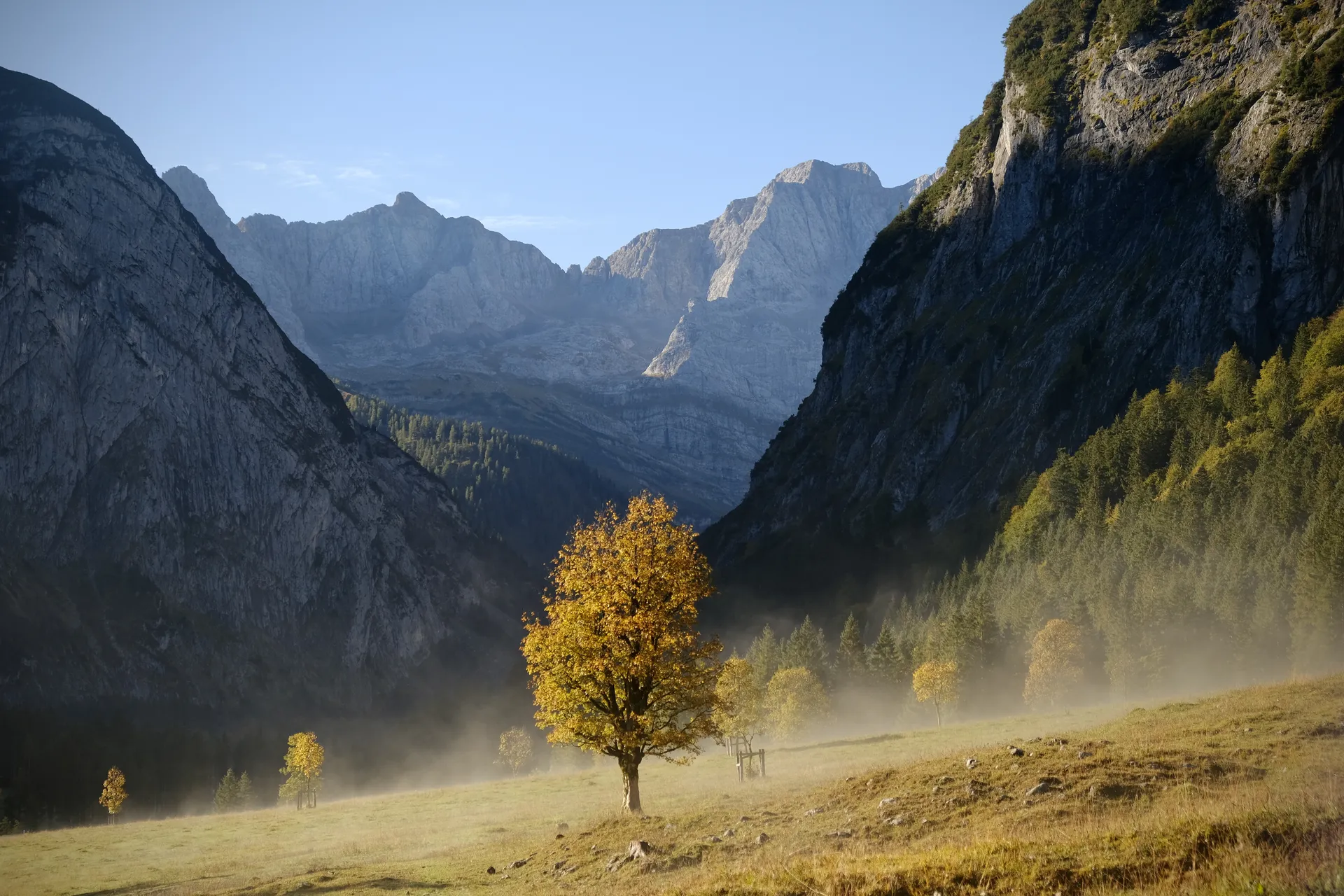 Herfst op de Grosser Ahornboden in het Karwendel